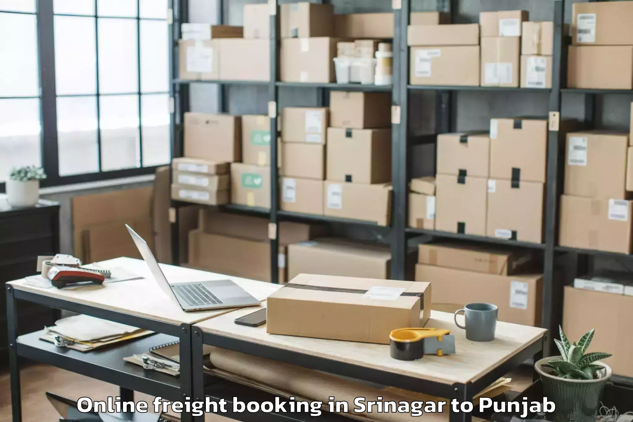 Expert Srinagar to Punjab Online Freight Booking